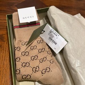 Gucci cotton sock with Web. Like new, worn only once!